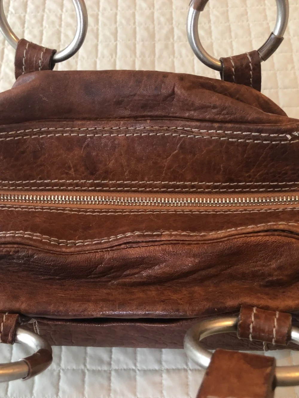 Ruehl No. 925 Distressed Leather Satchel